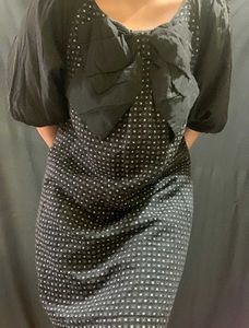 y2k gothic polka dot bow Dress🗝️🦢