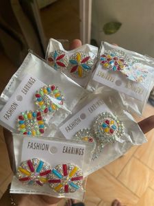 Silver Multi-colour Studs 🌈