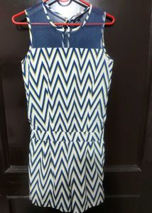 Chevron Print Sleeveless Dress, Size-S ,Price Drop