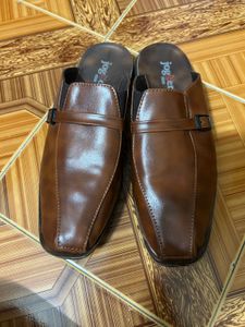 Men's Brown Leather Slip-On Shoes