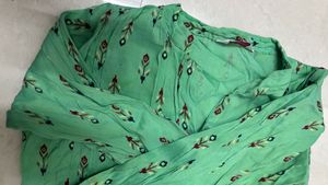 Green Printed Anarkali Kurta