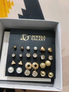 Jewels Galaxy Earring Set of 12 - Gold Tone