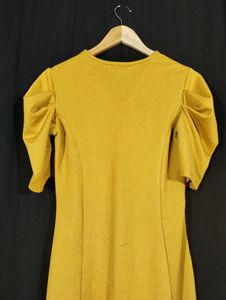 Saaki Yellow Round Neck Dress (Women)