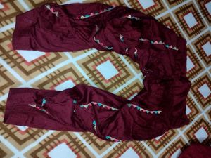 Maroon Embroidered Salwar Suit