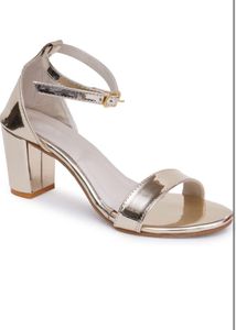 Elegant Gold Ankle Strap Heels
