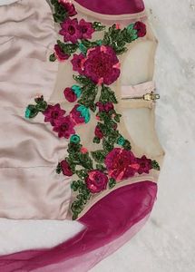 Elegant Floral Print Ethnic Gown
