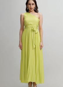 Chic One Shoulder Pleated Maxi Dress