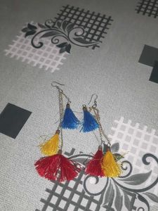 Oxidized Jhumka Earrings with Colorful Stones