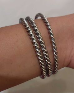 Stackable Twisted Bangles Set
