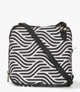 Monochrome Abstract Print Clutch