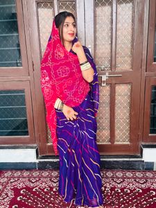 Vibrant Bandhani Print Saree