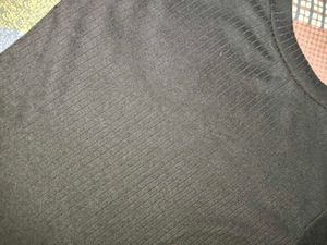 Solid Black Mock Neck T-Shirt