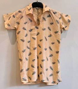 Boys peacock feather Print Kurta