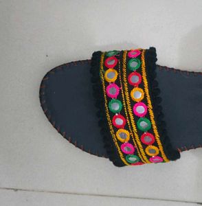 Embroidered Mirror Work Slides (New)