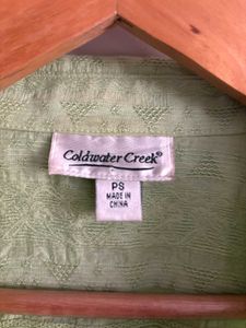Light Green embroidered Button-Up Shirt