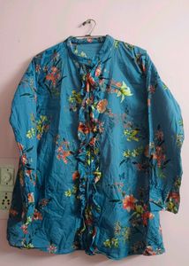 Beautiful Teal Floral shirt for women