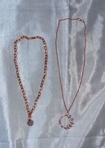 Rose Gold Tone Neck Chains With Pendant