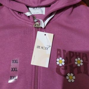 Zipper Jacket With Back Printed
