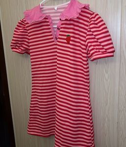 Cute Japenese Strawberry Striped Long Top