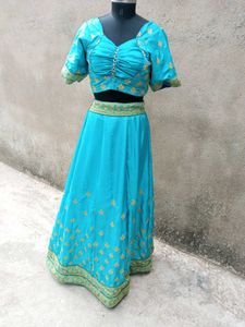 Stunning Teal Lehenga Choli Set
