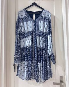 Boho Patchwork Mini Dress