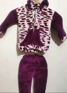 Purple🟣 Winter 2 Pcs Set For 6-9 Month Baby