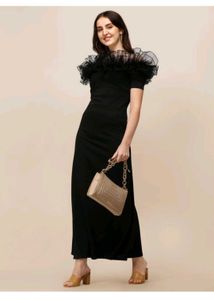 Chic Black Off-Shoulder Ruffle Dress
