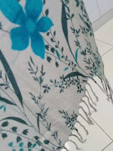 Floral Scarf with Fringe