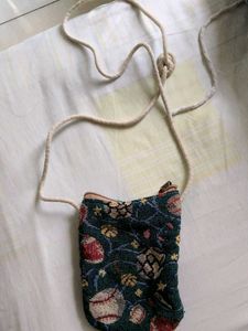 Unique Floral Hemp Crossbody Bag