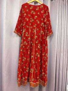 Elegant Red Floral Kurta