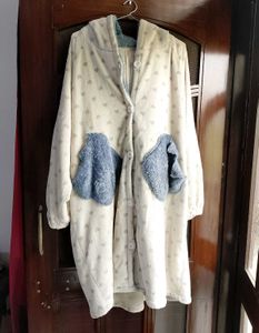 Cozy Heart Print Fleece Robe