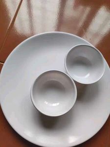 Elegant White Dinnerware Set - Plate & Bowls