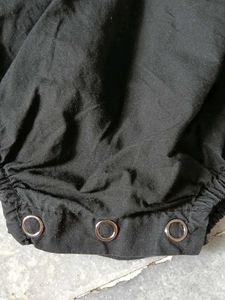Cute Black Baby Romper with White Collar