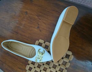 White Pointed Toe Flats