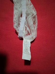 White Lace Pearl Detail Open Crotch Thong Panty