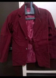 Classic Maroon Blazer for winter
