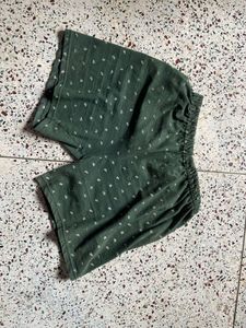 Cute Green Patterned Shorts