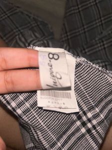 Plaid Plunging Neckline Mini Dress