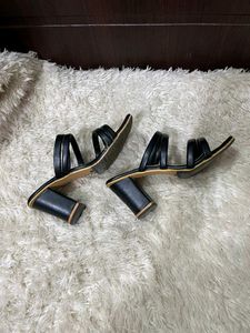 Stylish Black Heeled Mules