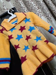 Beautiful Wool Frock Top For Baby Girl