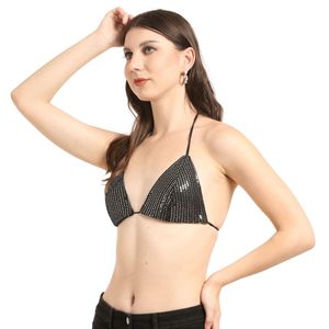 Sparkly Black Halter Bikini Top