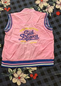 Pink Bomber Style Vest Jacket