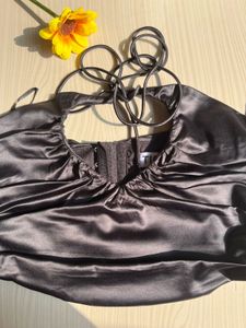 Satin Ruched Corset Top