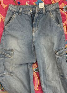 Light Wash Cargo Jeans