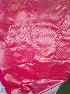 Banarasi Silk Pink Jacquard Saree With Blouse