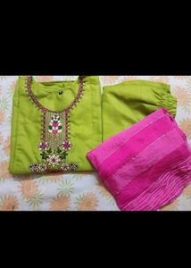 Black &amp; White Embroidered Kurti