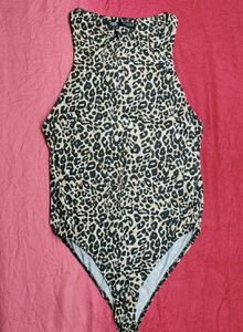 Tiger Print Women's Short Sleeve Bodysuit