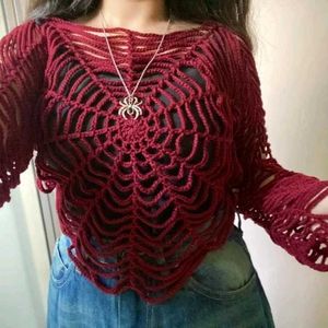 Unique Spiderweb Crochet Mess Top