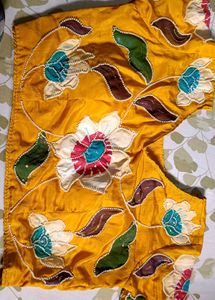 Yellow Floral Embroidered Blouse