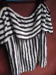 Chic Striped Off-Shoulder Top